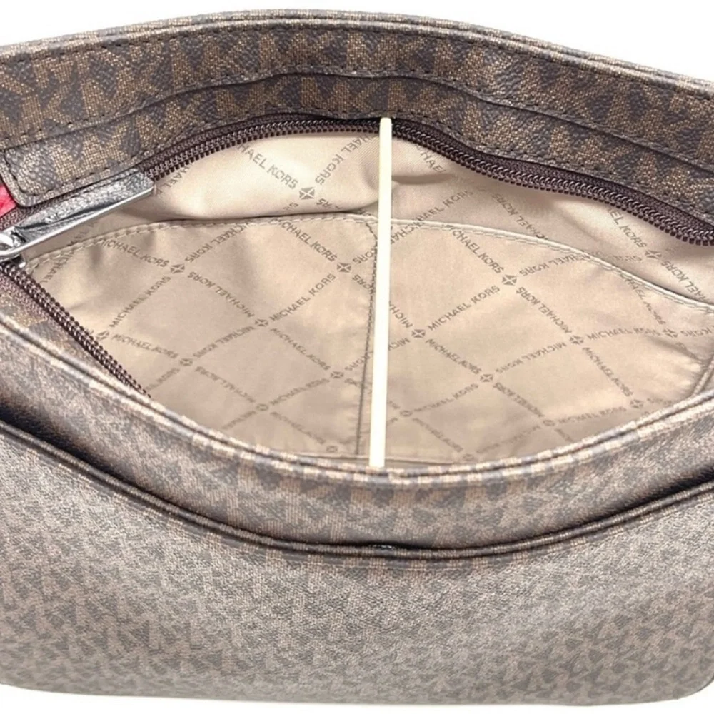 Michael Kors Large Messenger Crossbody Bag Brown/Red (NWT)